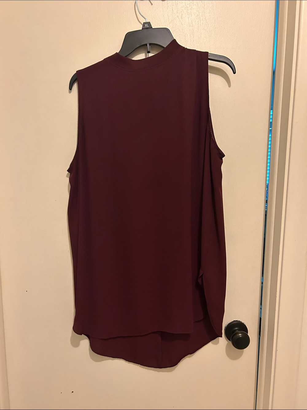 LOfT: Maroon Sleeveless Blouse with Zipper down the Back